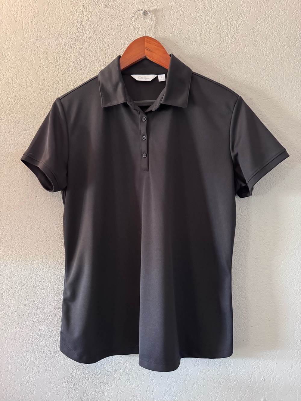 Women’s Walter Hagen Black Short-Sleeve Polo